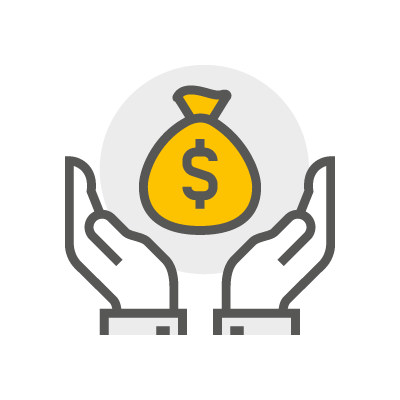 Hands holding a money bag